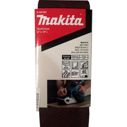 Lija de banda 3x18 3 piezas G40 madera-metal Makita D-59184