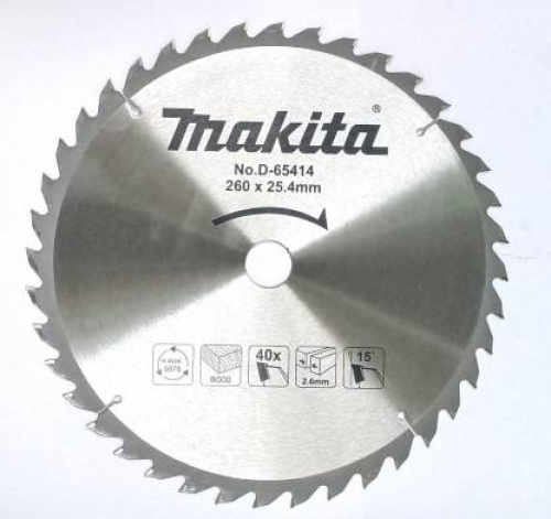 Disco de sierra TCT 260 x 25  40 T para madera Makita D-65414