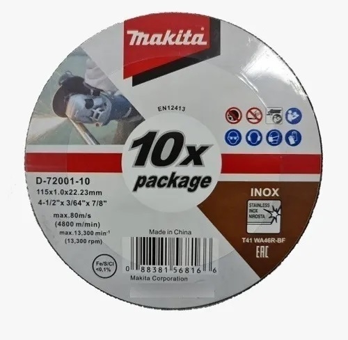 Disco Ultrafino Corte Acero Inox 4-1/2 Makita D-72001
